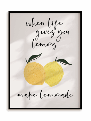 Plakat Make lemonade w ramie aluminiowej
