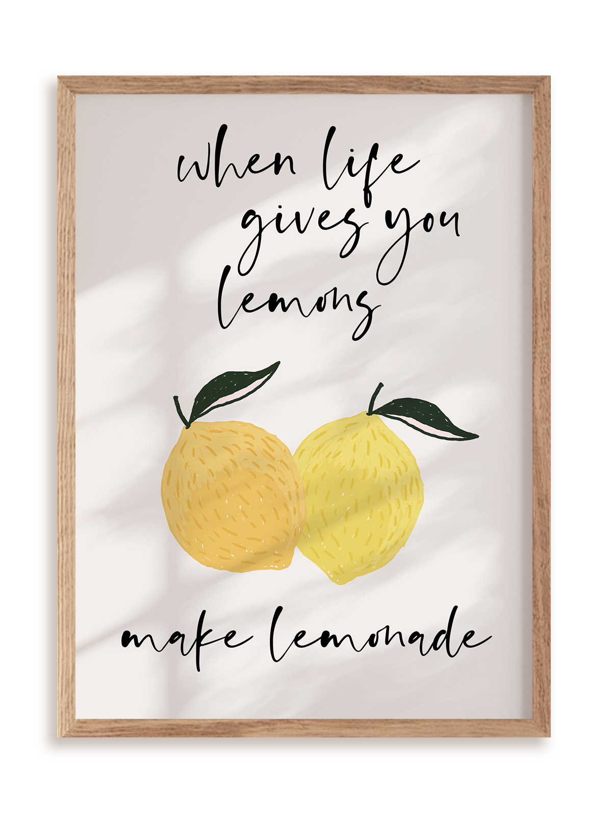 Plakat Make lemonade w ramie drewnianej