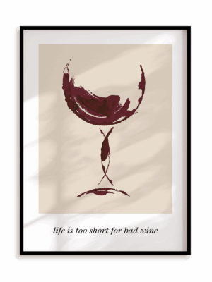 Plakat Good wine only w ramie aluminiowej