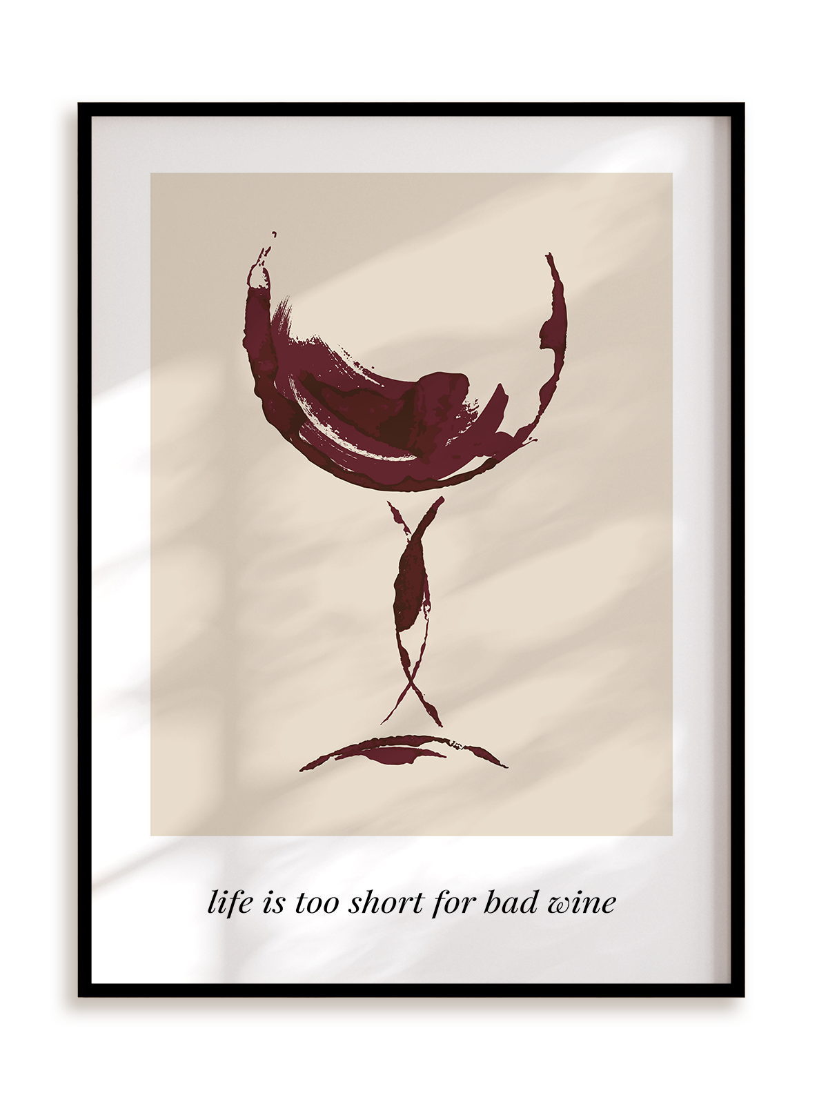 Plakat Good wine only w ramie aluminiowej