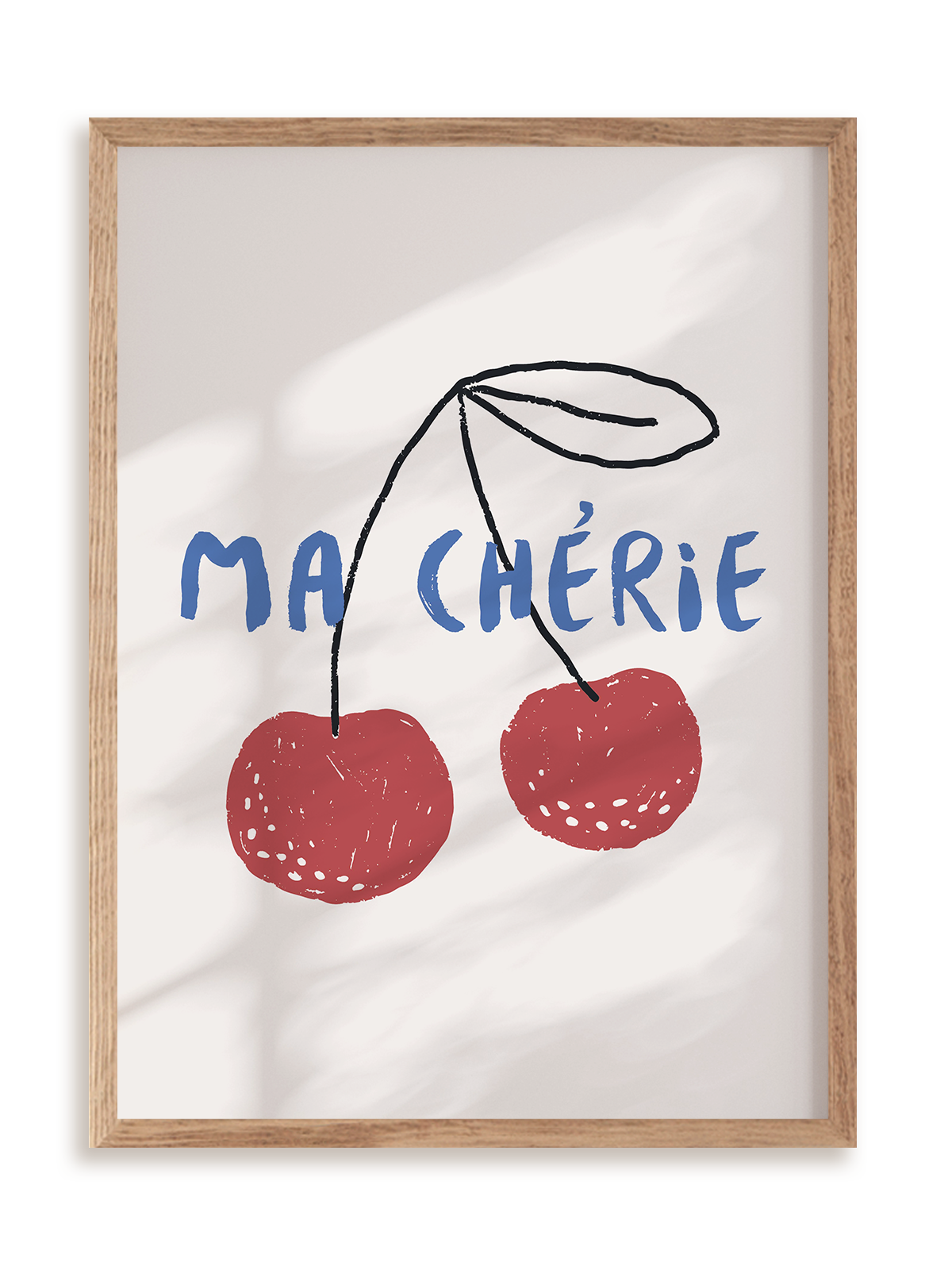 Plakat Ma cherie w ramie drewnianej