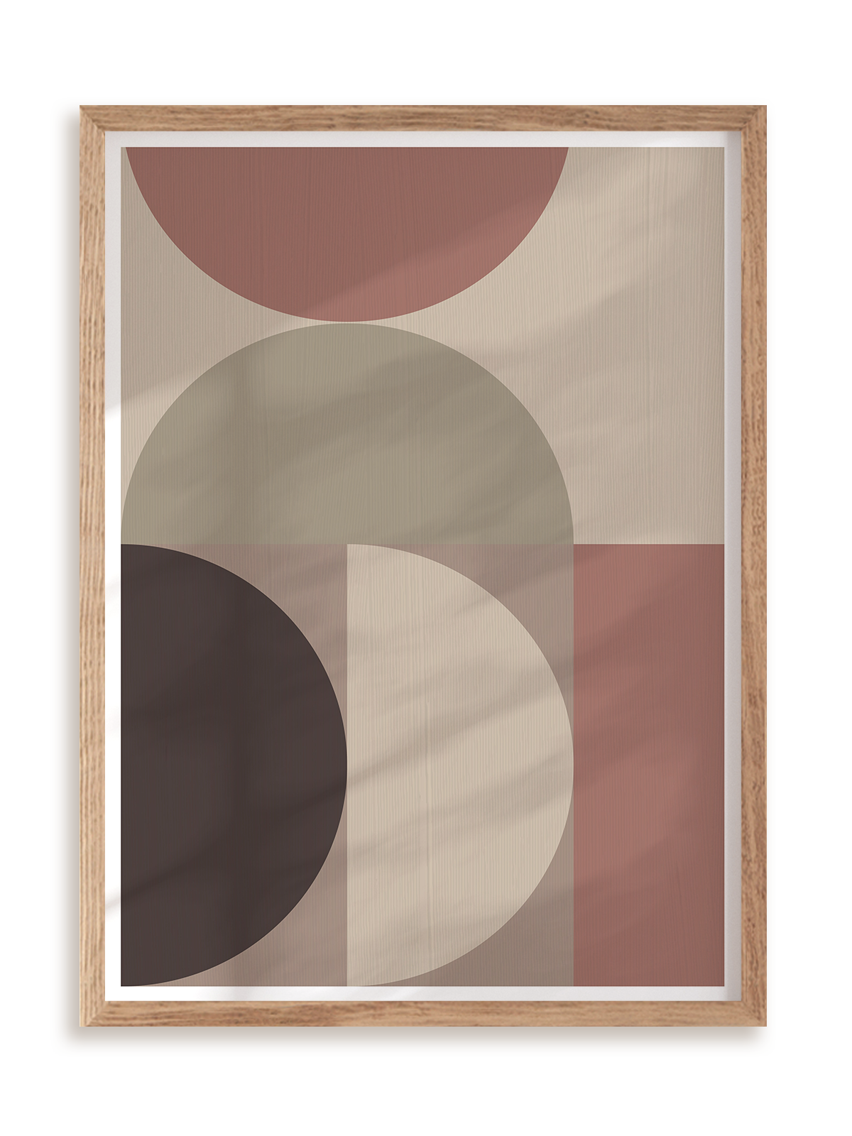 Plakat Mid century pattern w ramie drewnianej