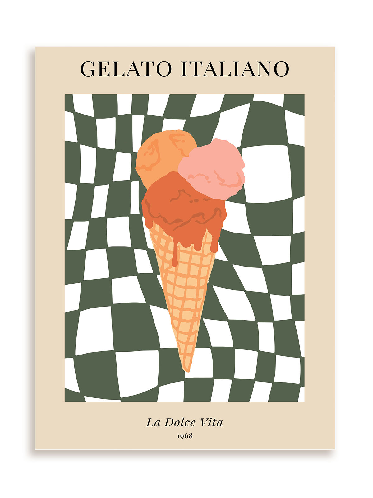 Plakat Gelato italiano bez ramy