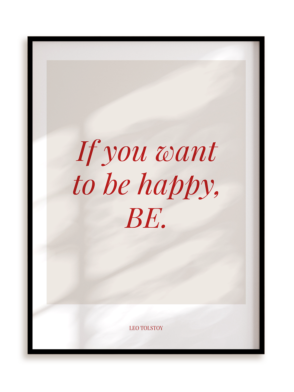 Plakat Be happy w ramie aluminiowej