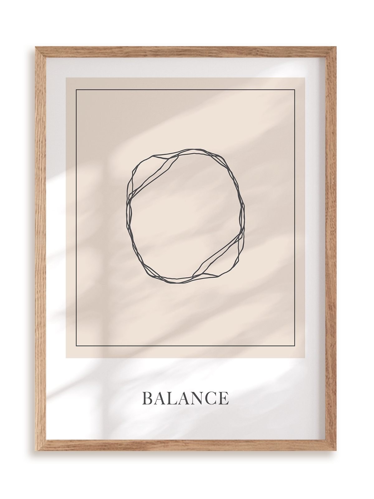 Plakat Abstract Balance w ramie drewnianej