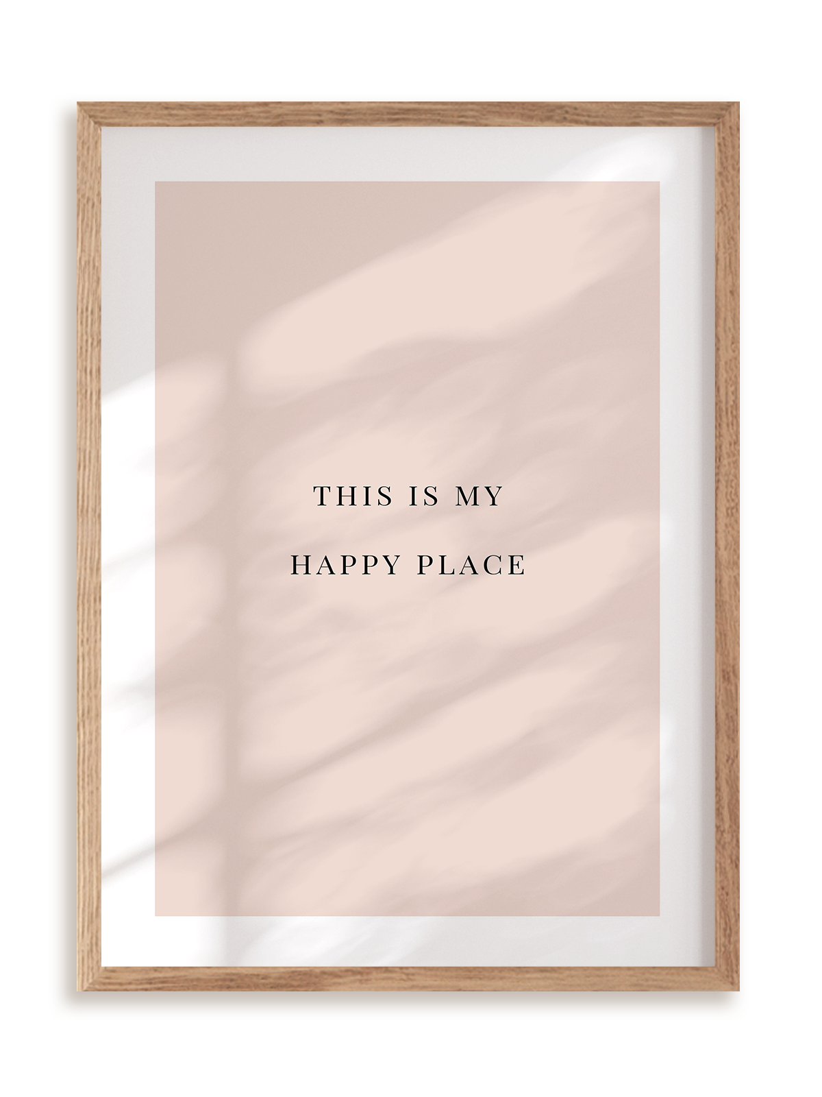 Plakat This is my happy place w ramie drewnianej