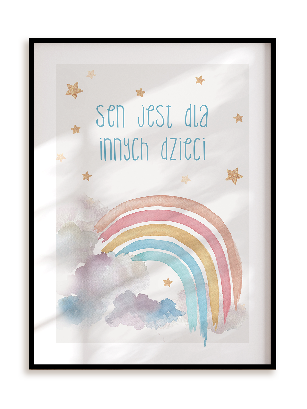 Plakat Sen jest dla innych dzieci w ramie aluminiowej