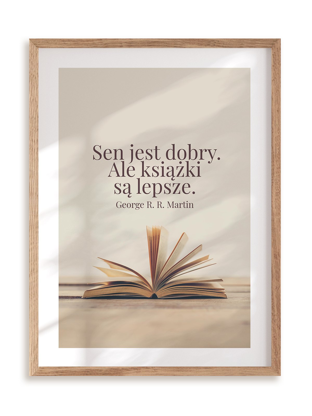 Plakat Książki ponad sen w ramie drewnianej