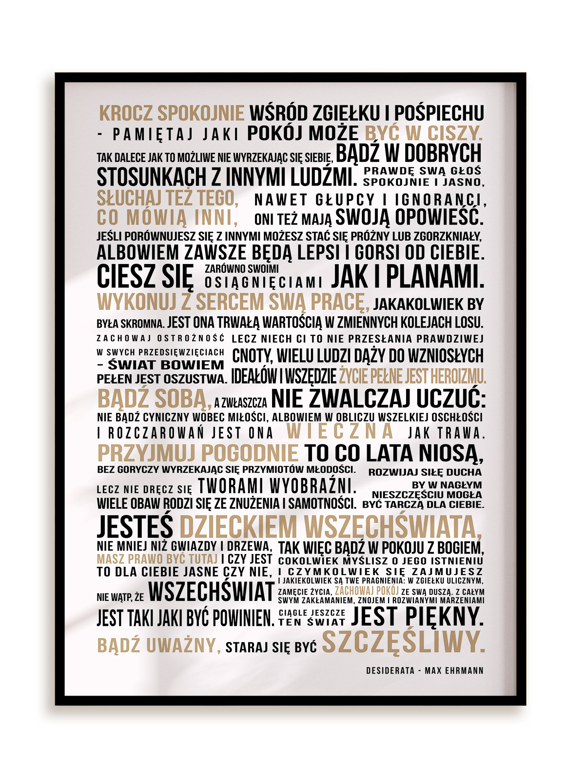 Plakat Desiderata w ramie aluminiowej