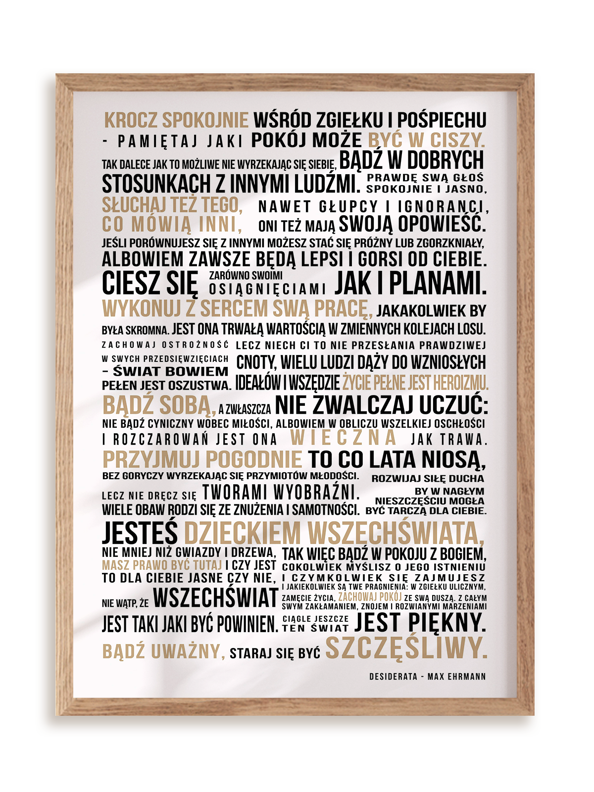 Plakat Desiderata w ramie drewnianej