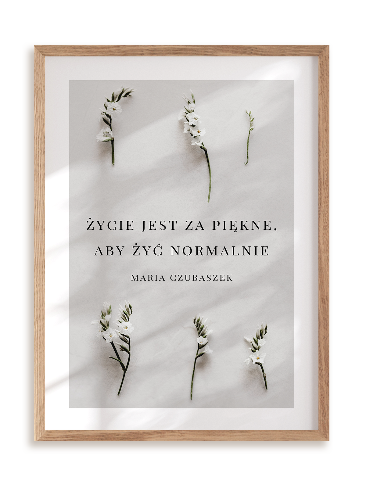 Plakat Życie jest za piękne w ramie drewnianej