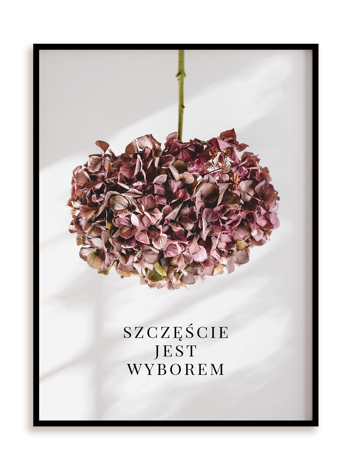 Plakat Szczęście jest wyborem w ramie aluminiowej