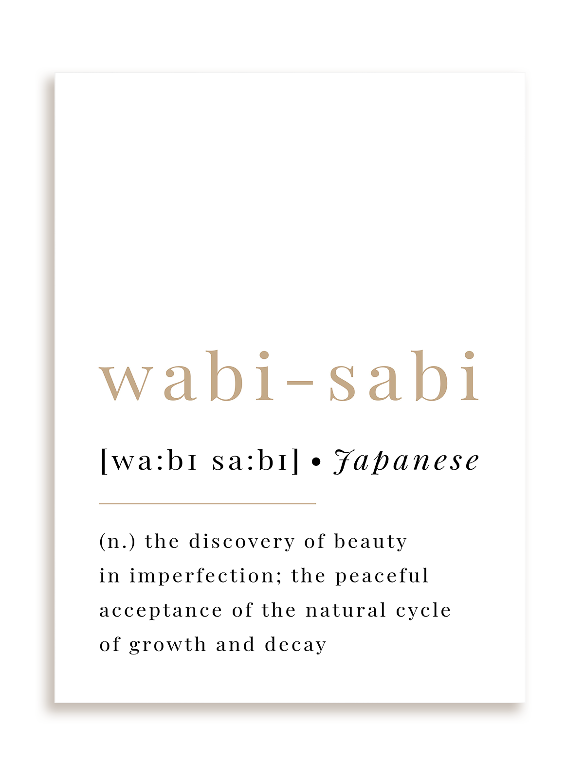 Plakat Wabi - sabi bez ramy