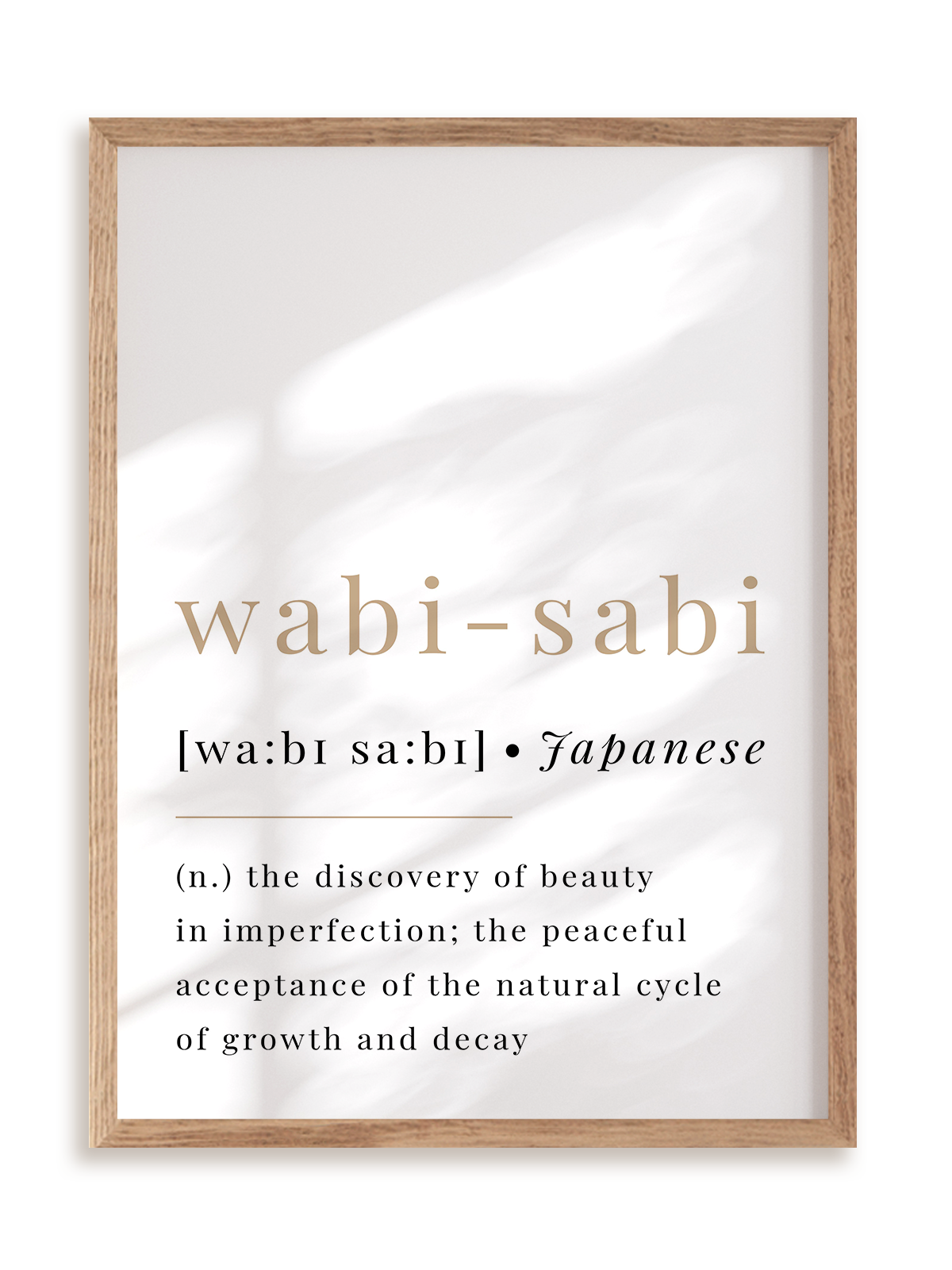 Plakat Wabi - sabi w ramie drewnianej