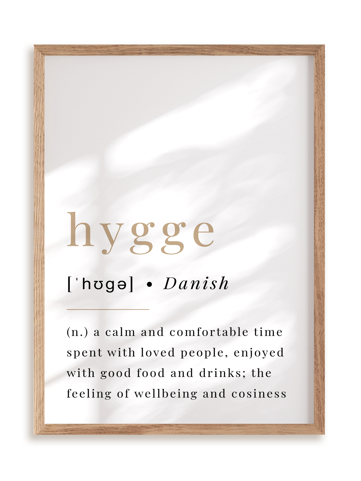 Plakat Hygge w ramie drewnianej