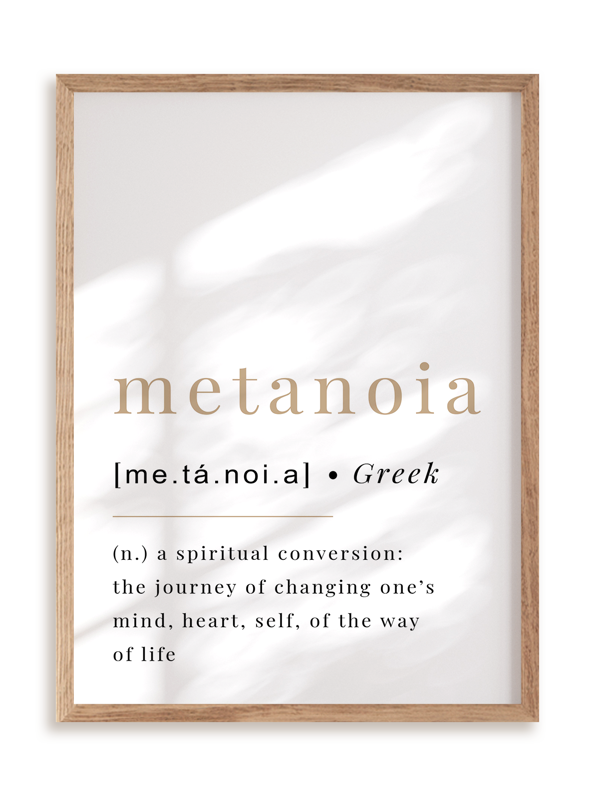 Plakat Metanoia w ramie drewnianej