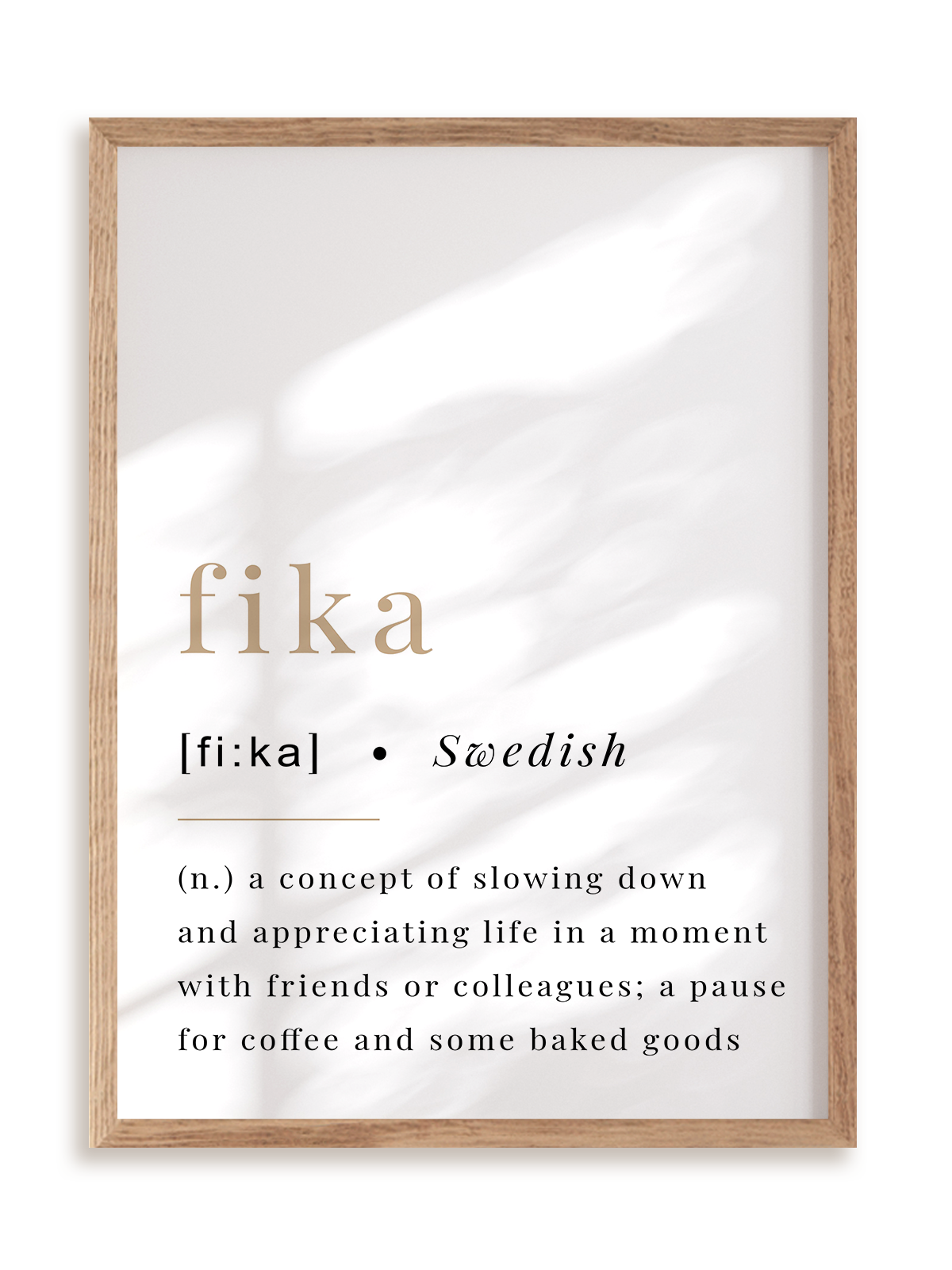 Plakat Fika w ramie drewnianej
