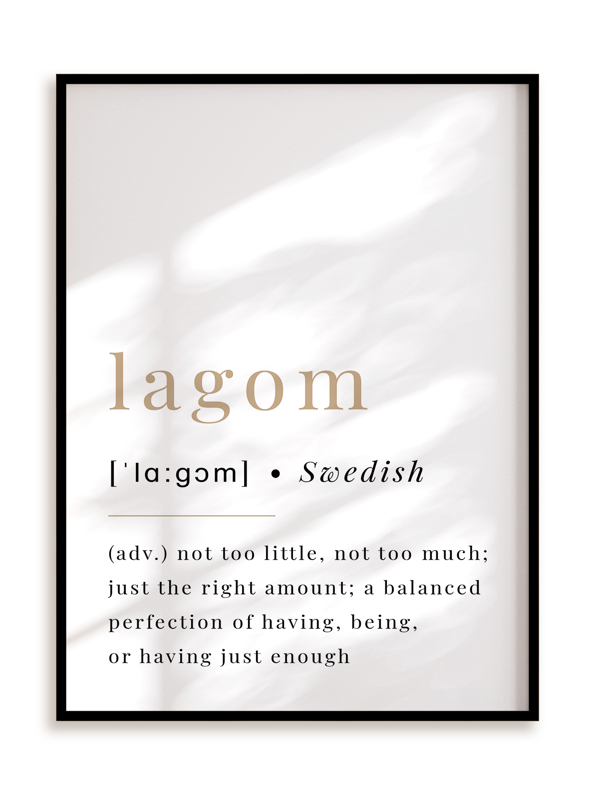 Plakat Lagom w ramie aluminiowej