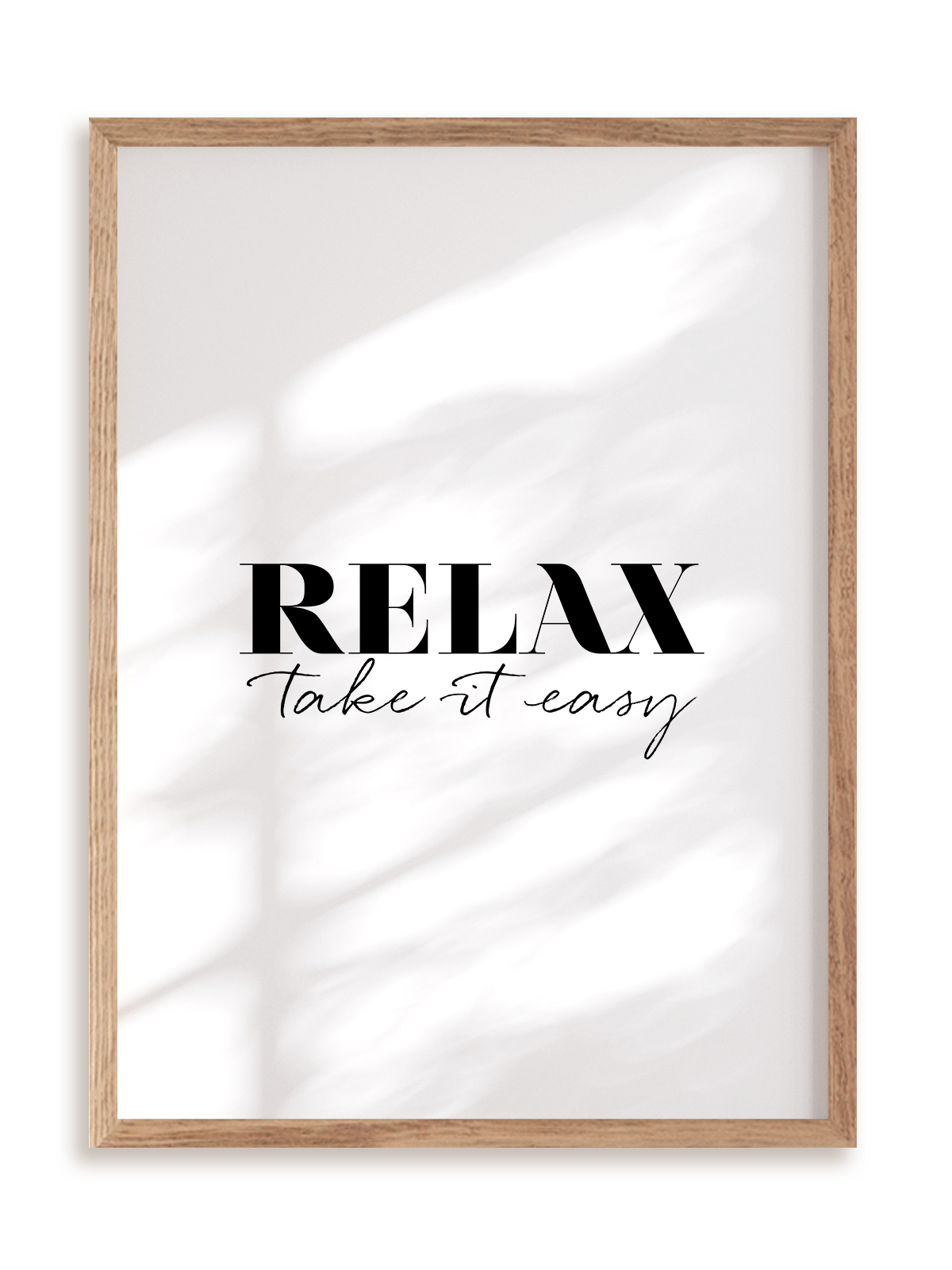 Plakat Relax w ramie drewnianej