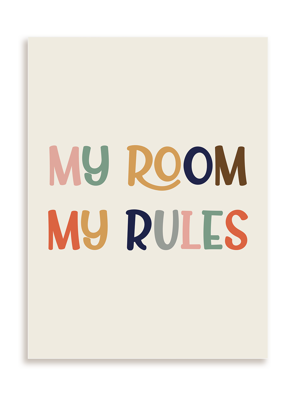 Plakat My room my rules bez ramy