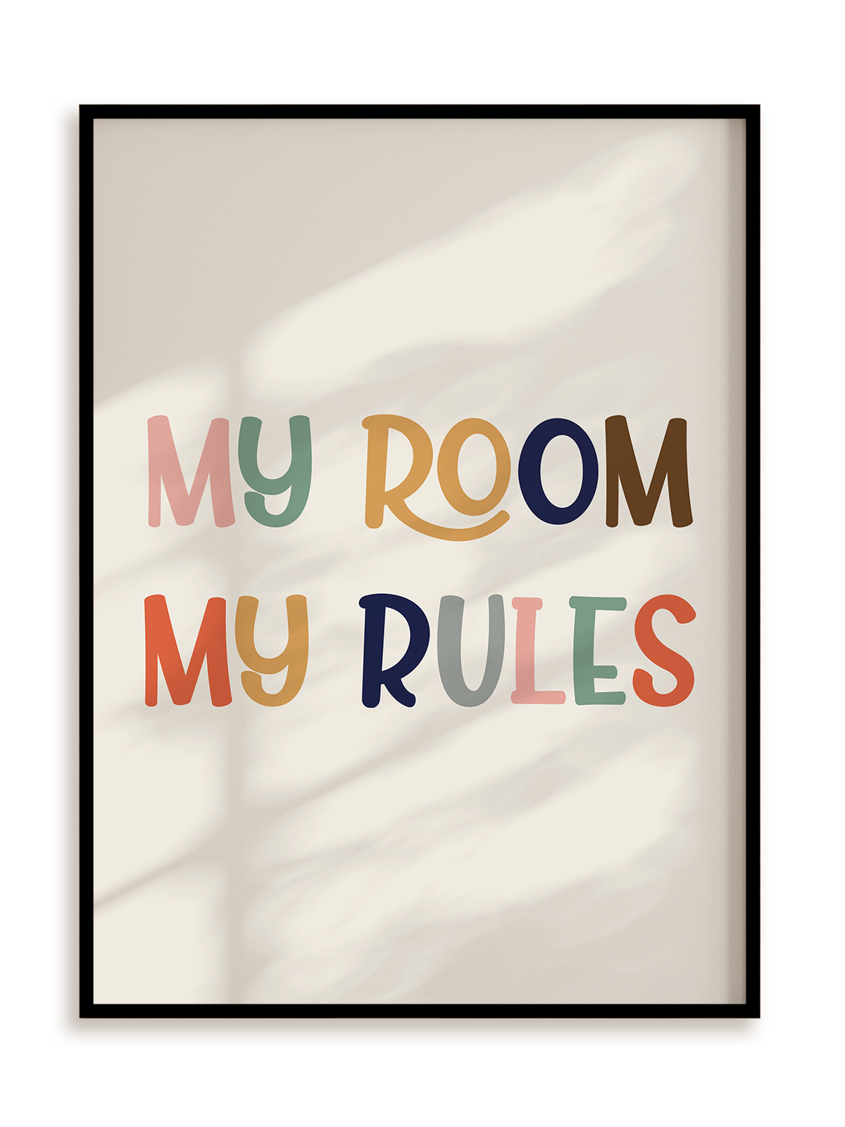 Plakat My room my rules w ramie aluminiowej
