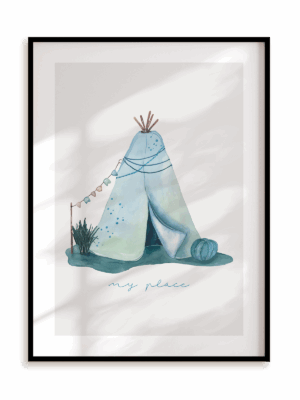Plakat Tipi my place w ramie aluminiowej