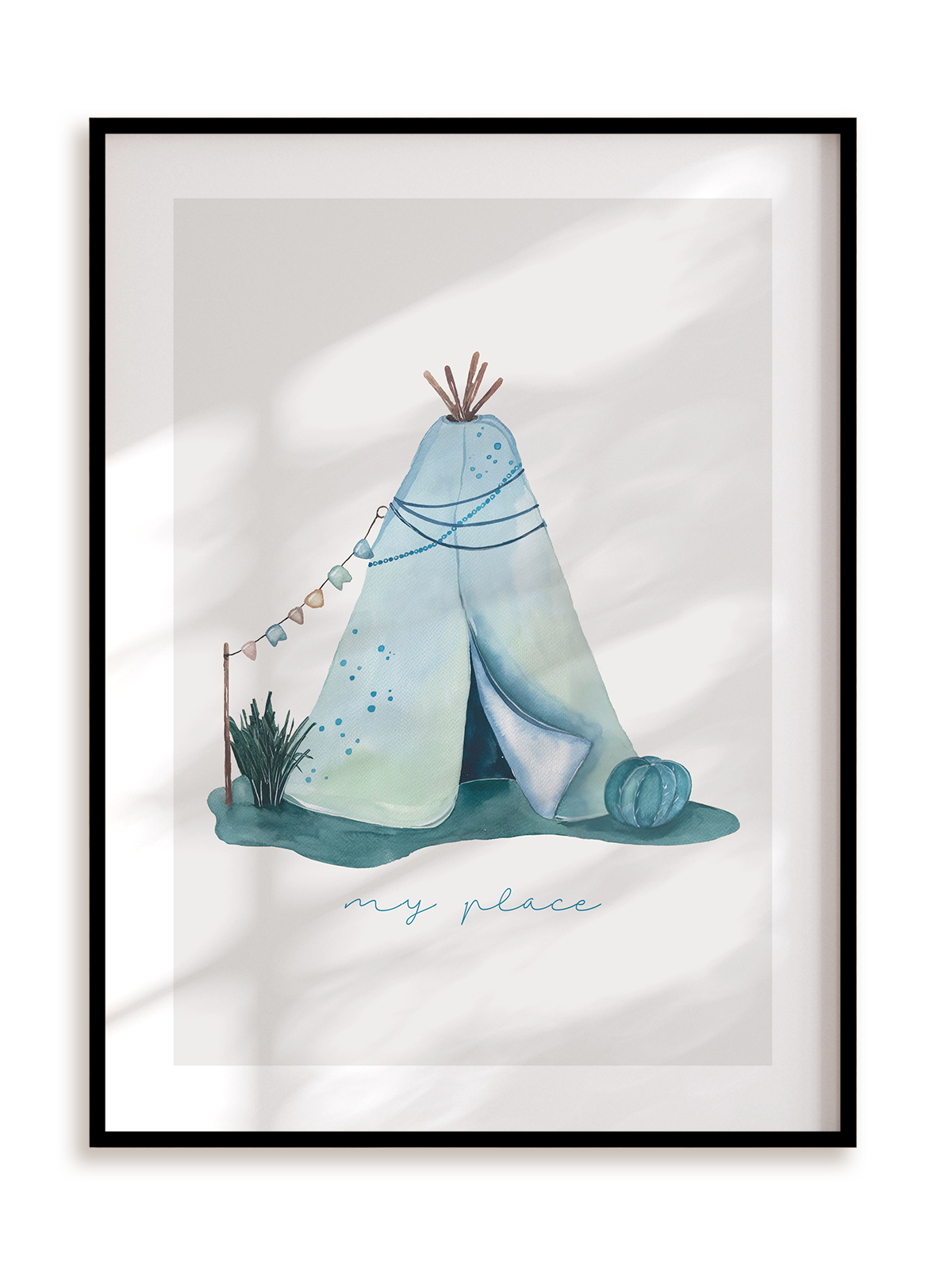 Plakat Tipi my place w ramie aluminiowej