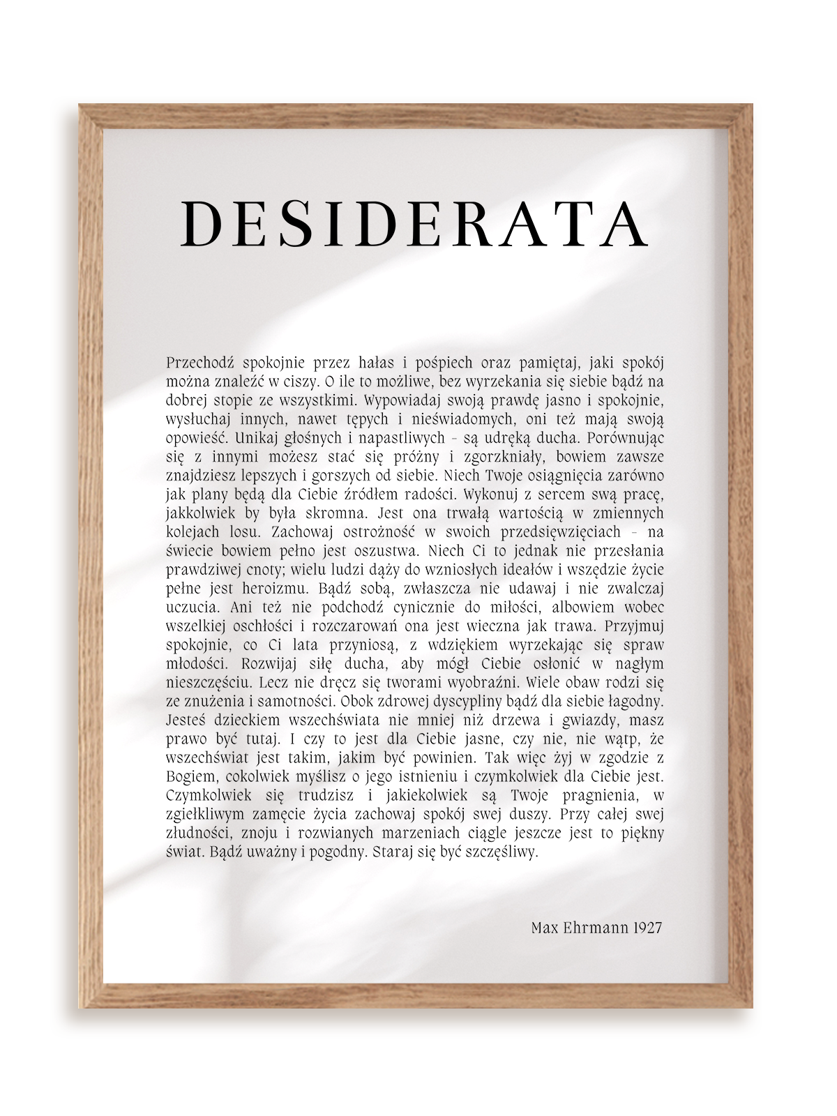 Plakat Desiderata III w ramie drewnianej