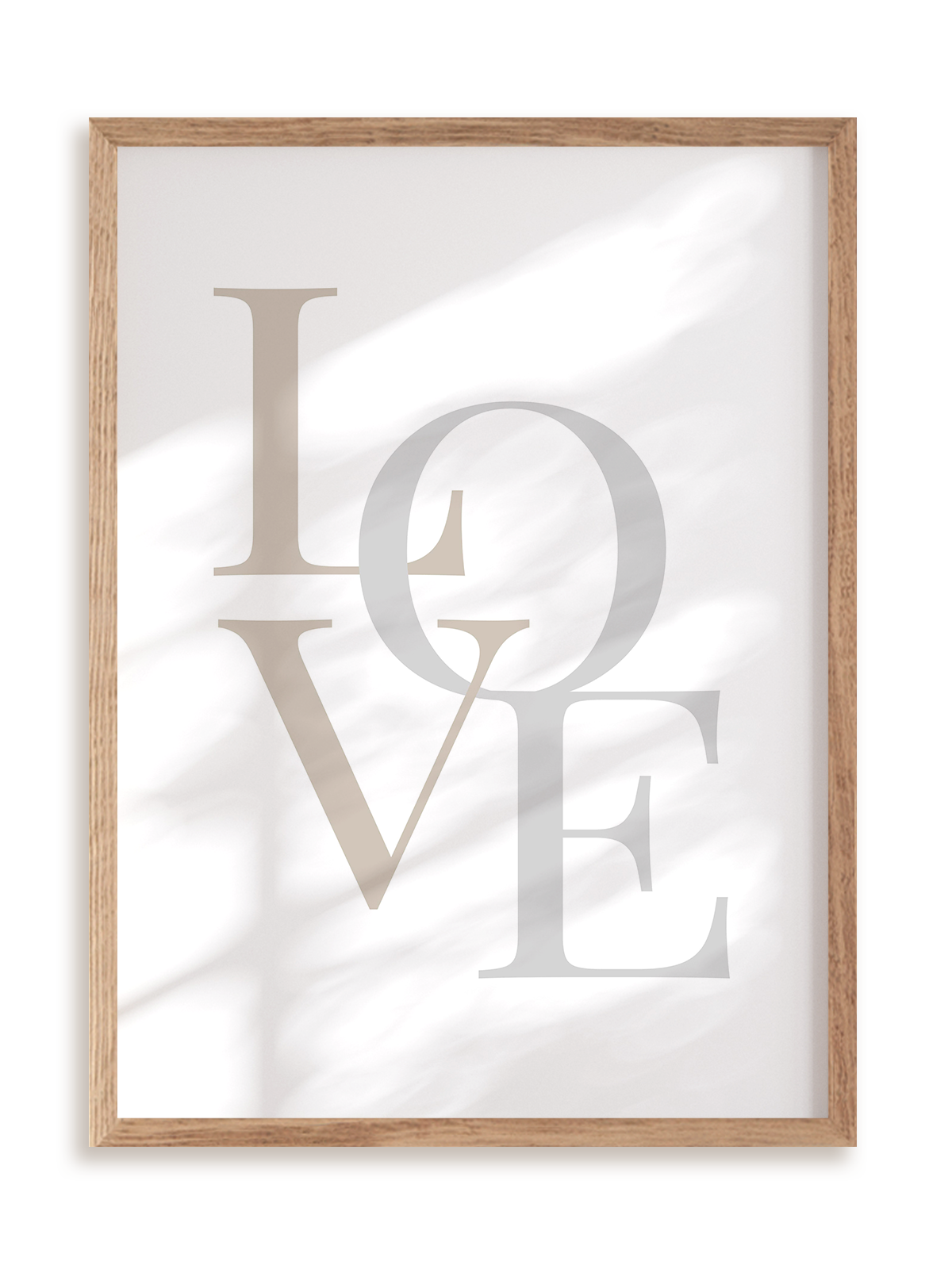 Plakat Love subtle w ramie drewnianej