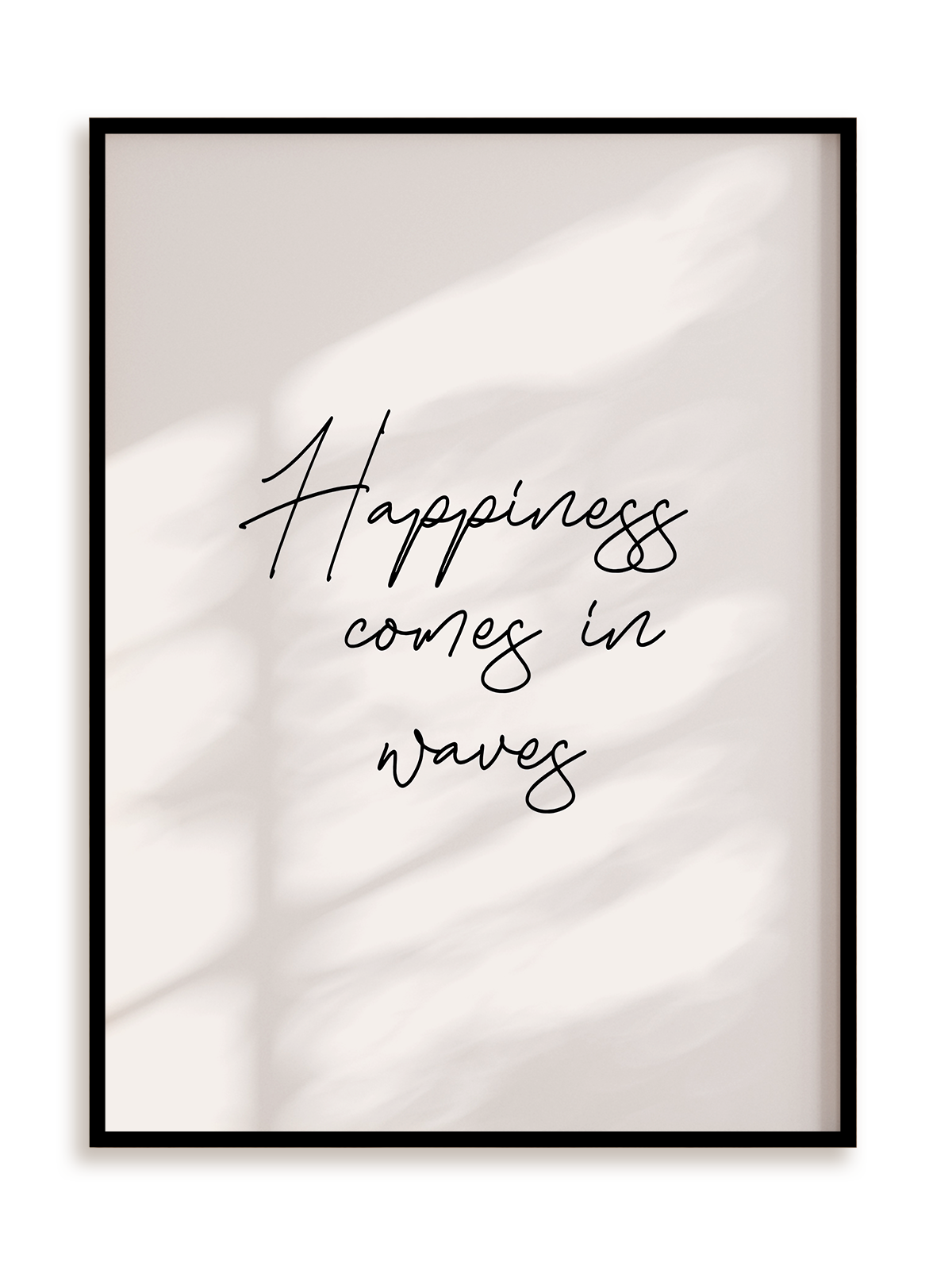 Plakat Happiness comes in waves w ramie aluminiowej