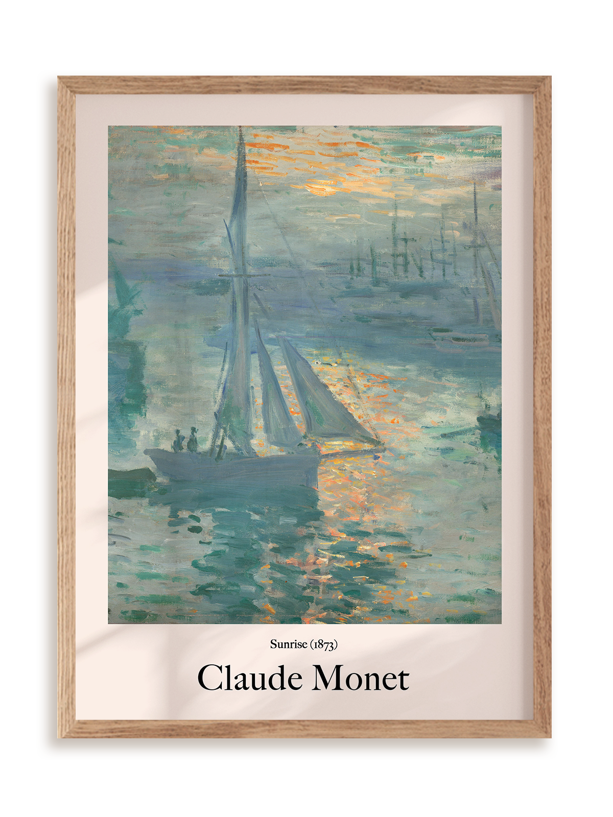 Plakat Claude Monet - Sunrise (1873) w ramie drewnianej
