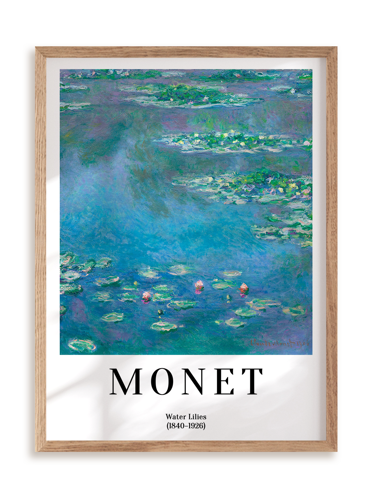 Plakat Claude Monet - Water Lilies (1840-1926) w ramie drewnianej