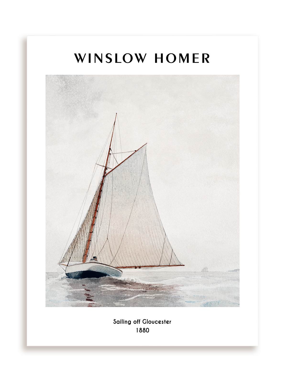 Plakat Winslow Homer - Sailing off Gloucester (1880) bez ramy