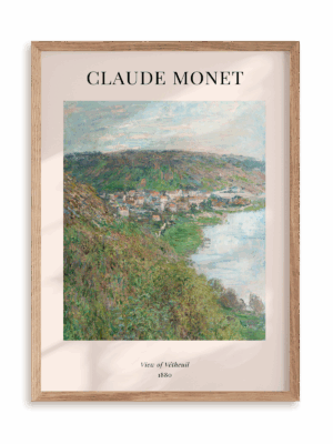 Plakat Claude Monet - View of Vétheuil (1880) w ramie drewnianej