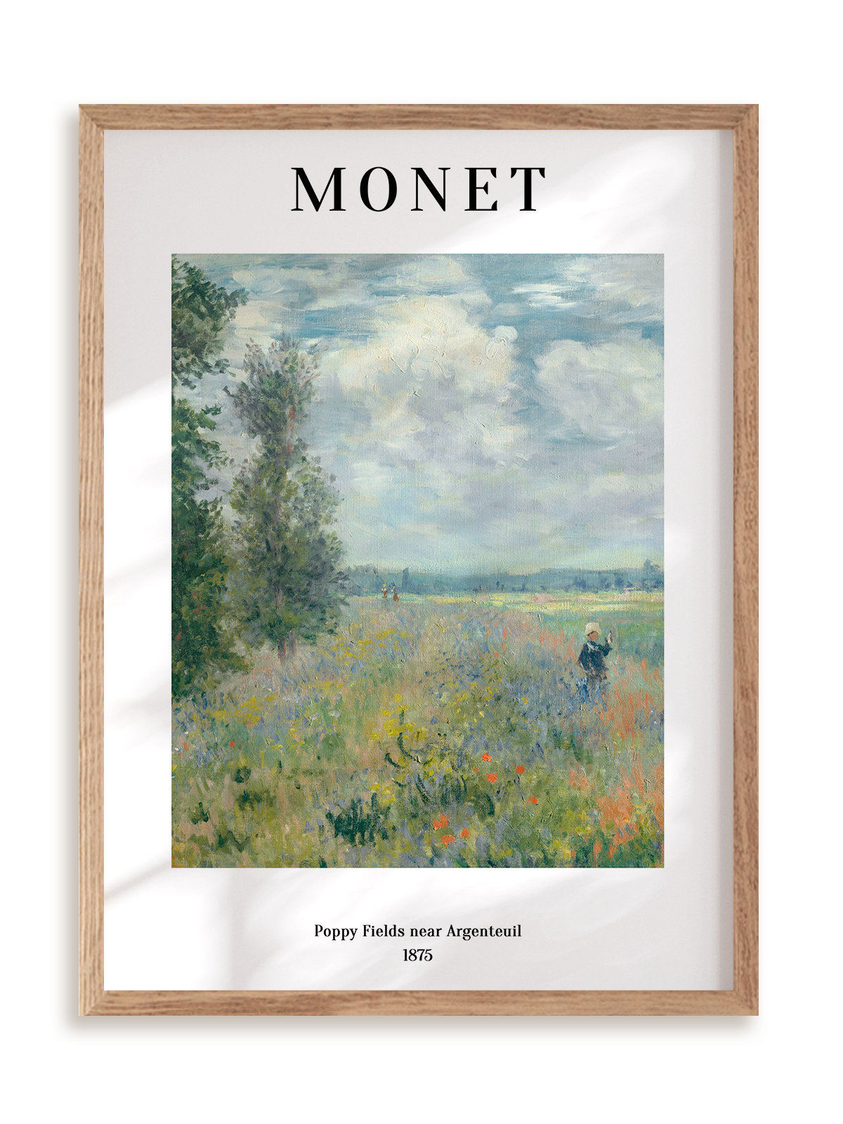 Plakat Claude Monet - Poppy Fields near Argenteuil (1875) w ramie drewnianej