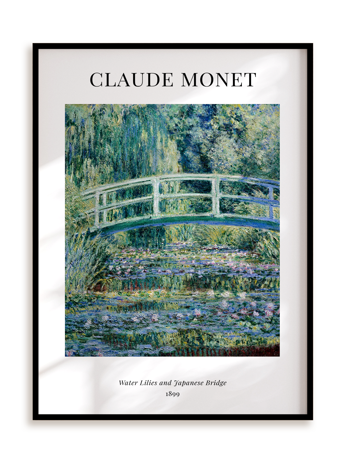 Plakat Claude Monet - Water Lilies and Japanese Bridge (1899) w ramie aluminiowej