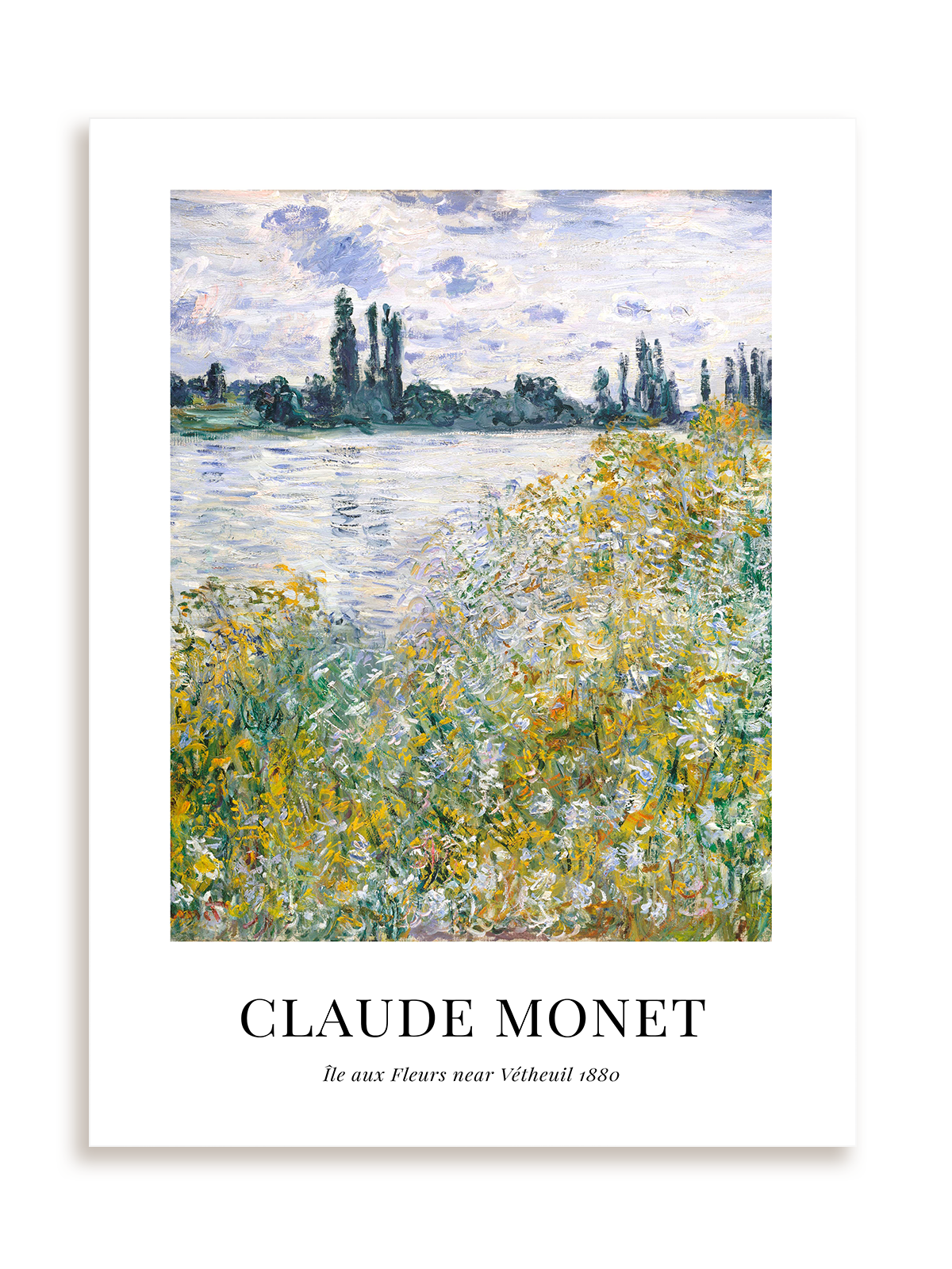 Plakat Claude Monet - Île aux Fleurs near Vétheuil (1880) bez ramy