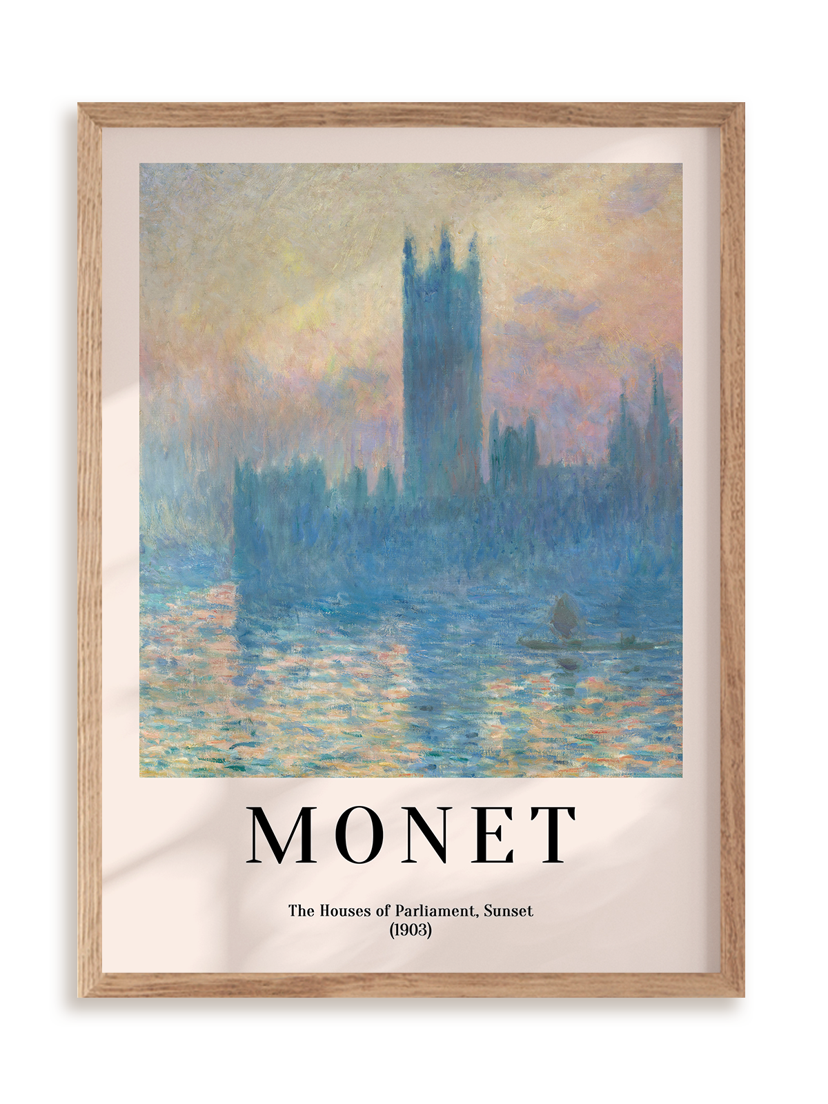 Plakat Claude Monet - The Houses of Parliament, Sunset (1903) w ramie drewnianej