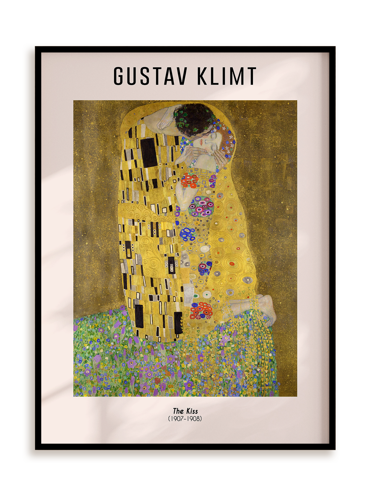Plakat Gustav Klimt - The kiss (1907-1908) w ramie aluminiowej