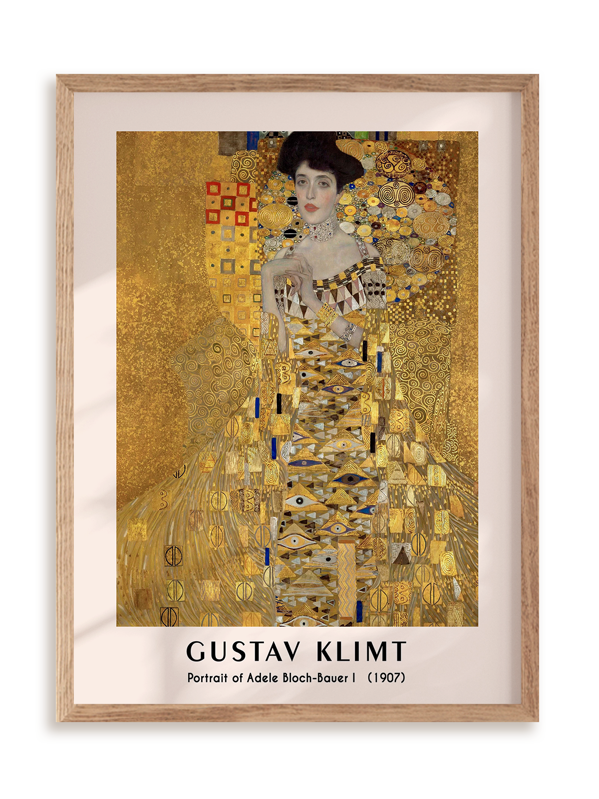 Plakat Gustav Klimt - Portrait of Adele Bloch-Bauer I (1907) w ramie drewnianej