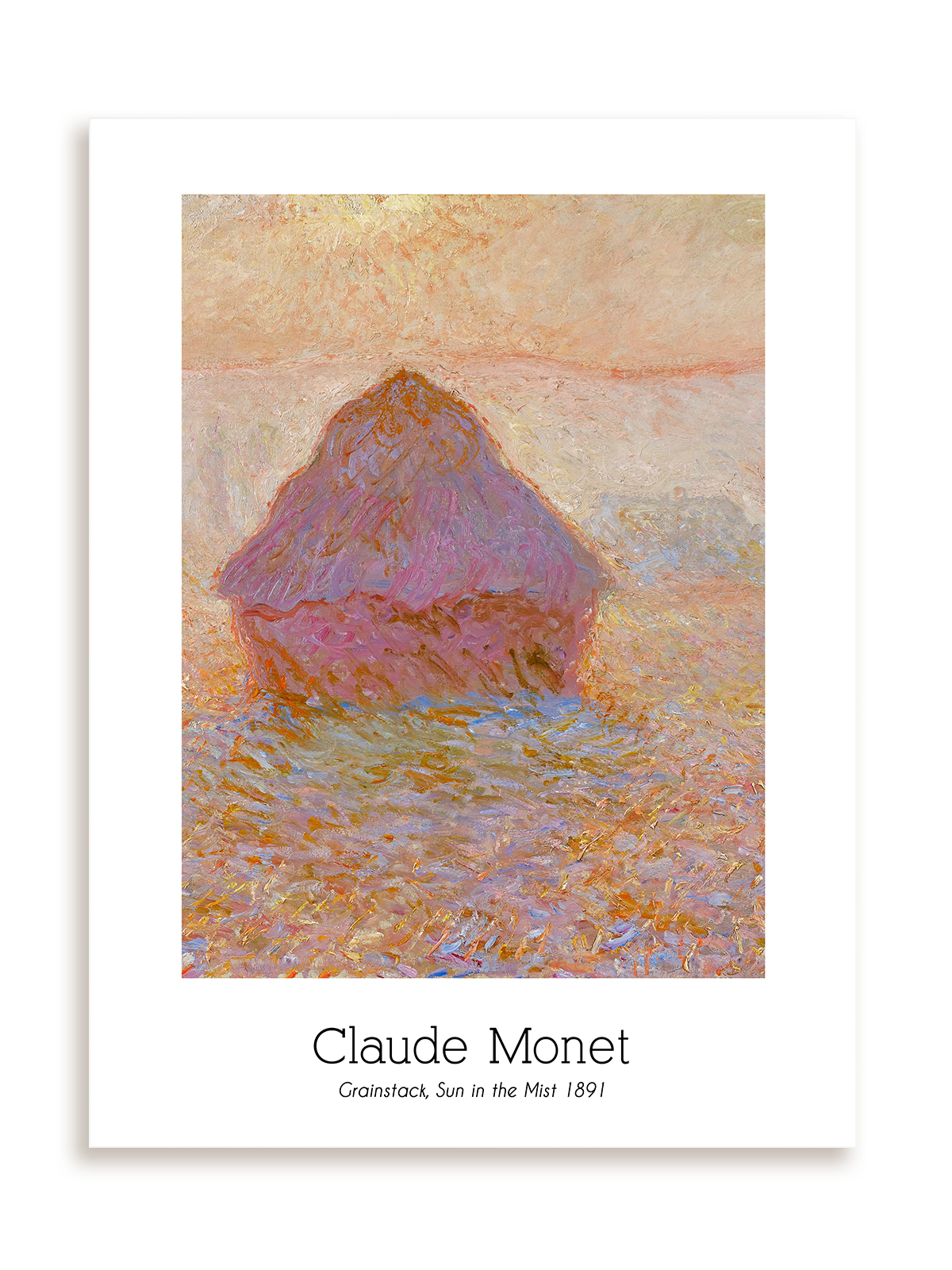 Plakat Claude Monet - Grainstack, Sun in the Mist (1891) bez ramy