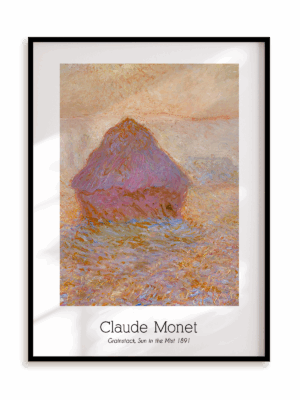 Plakat Claude Monet - Grainstack, Sun in the Mist (1891) w ramie aluminiowej