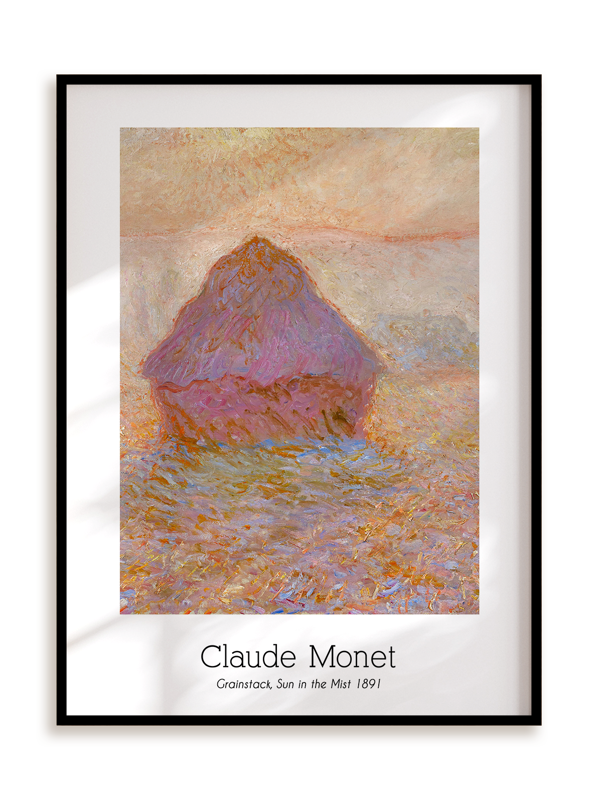 Plakat Claude Monet - Grainstack, Sun in the Mist (1891) w ramie aluminiowej