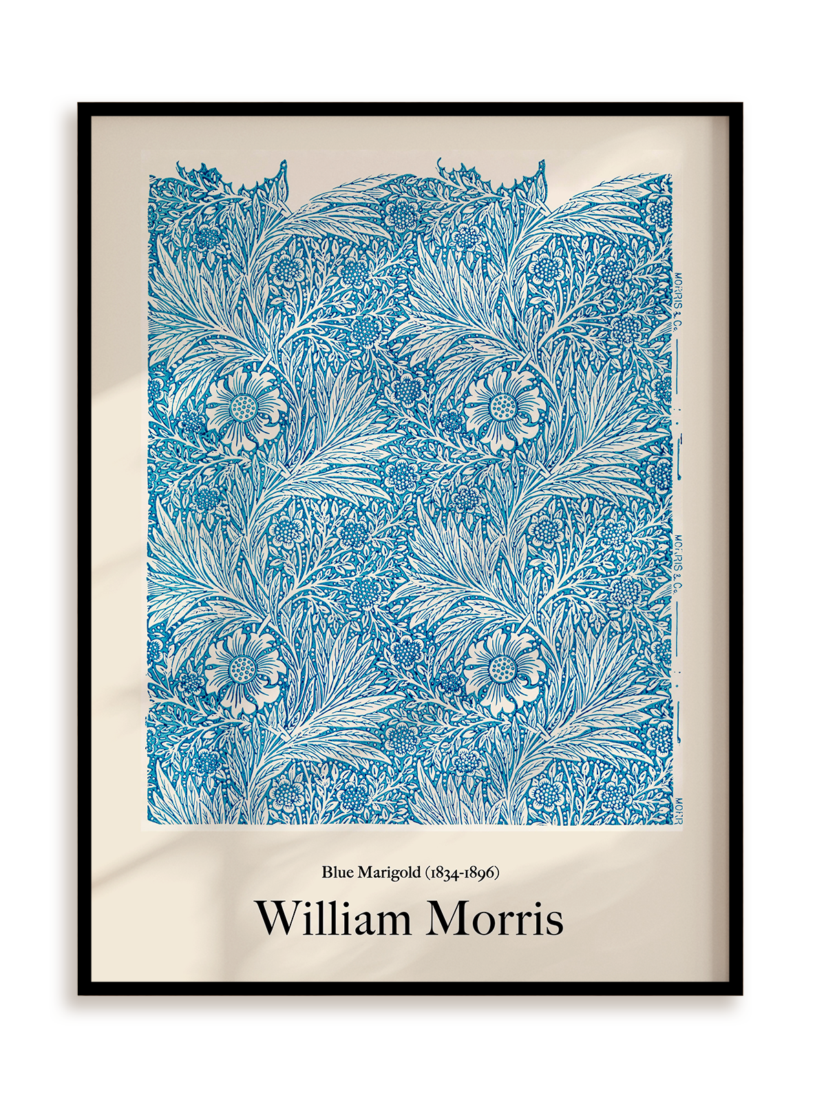 Plakat William Morris - Blue Marigold (1834-1896) w ramie aluminiowej