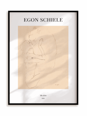 Plakat Egon Schiele - The kiss (1911) w ramie aluminiowej