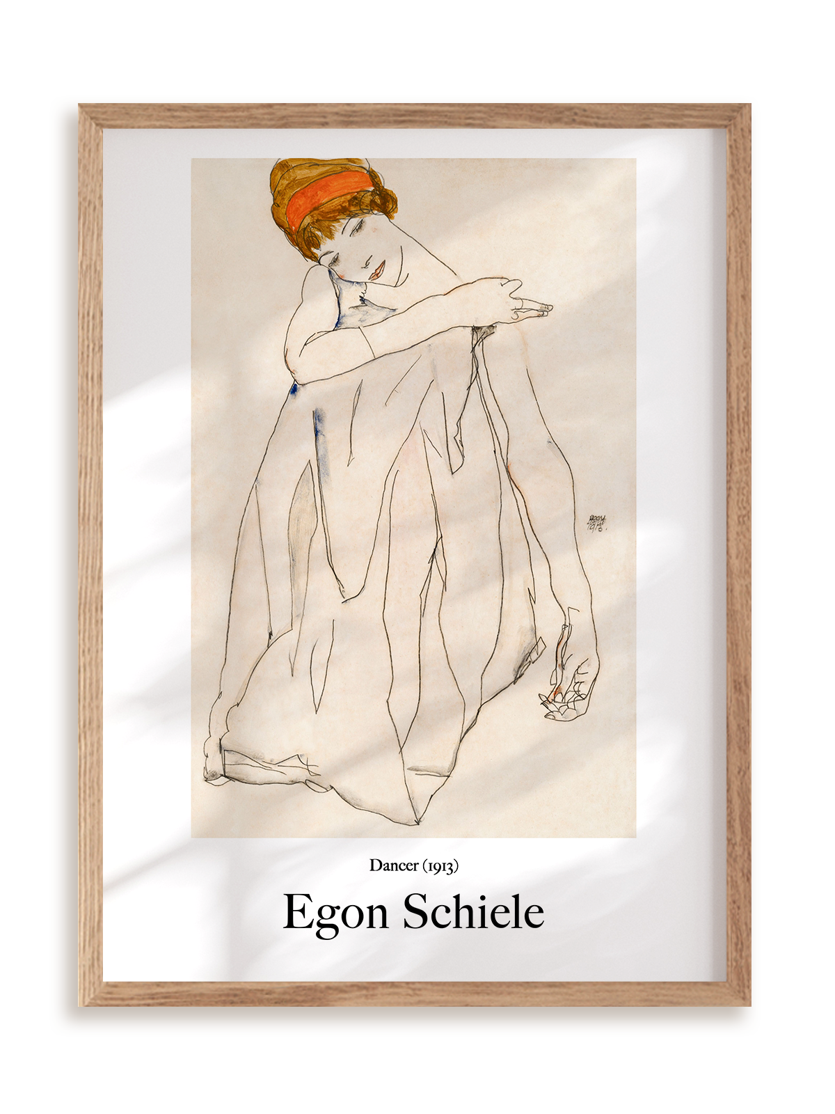 Plakat Egon Schiele - Dancer (1913) w ramie drewnianej
