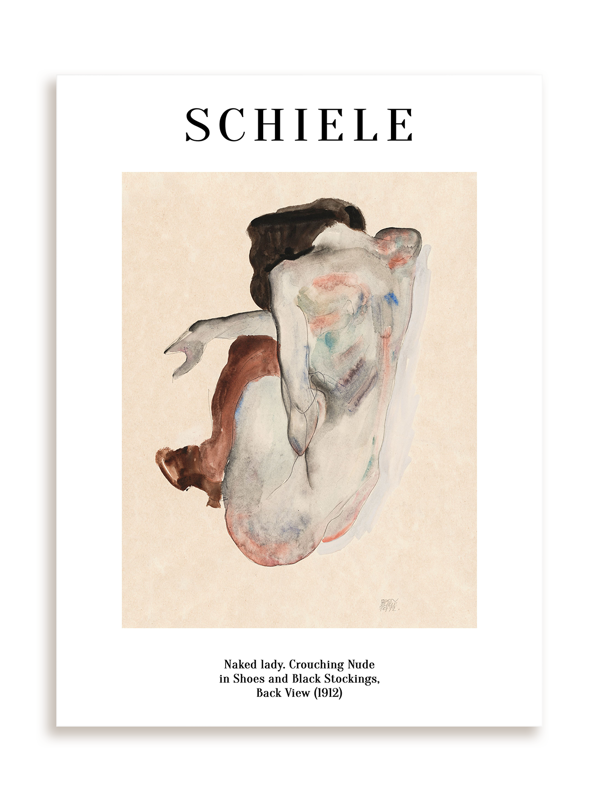 Plakat Egon Schiele - Naked lady (1912) bez ramy