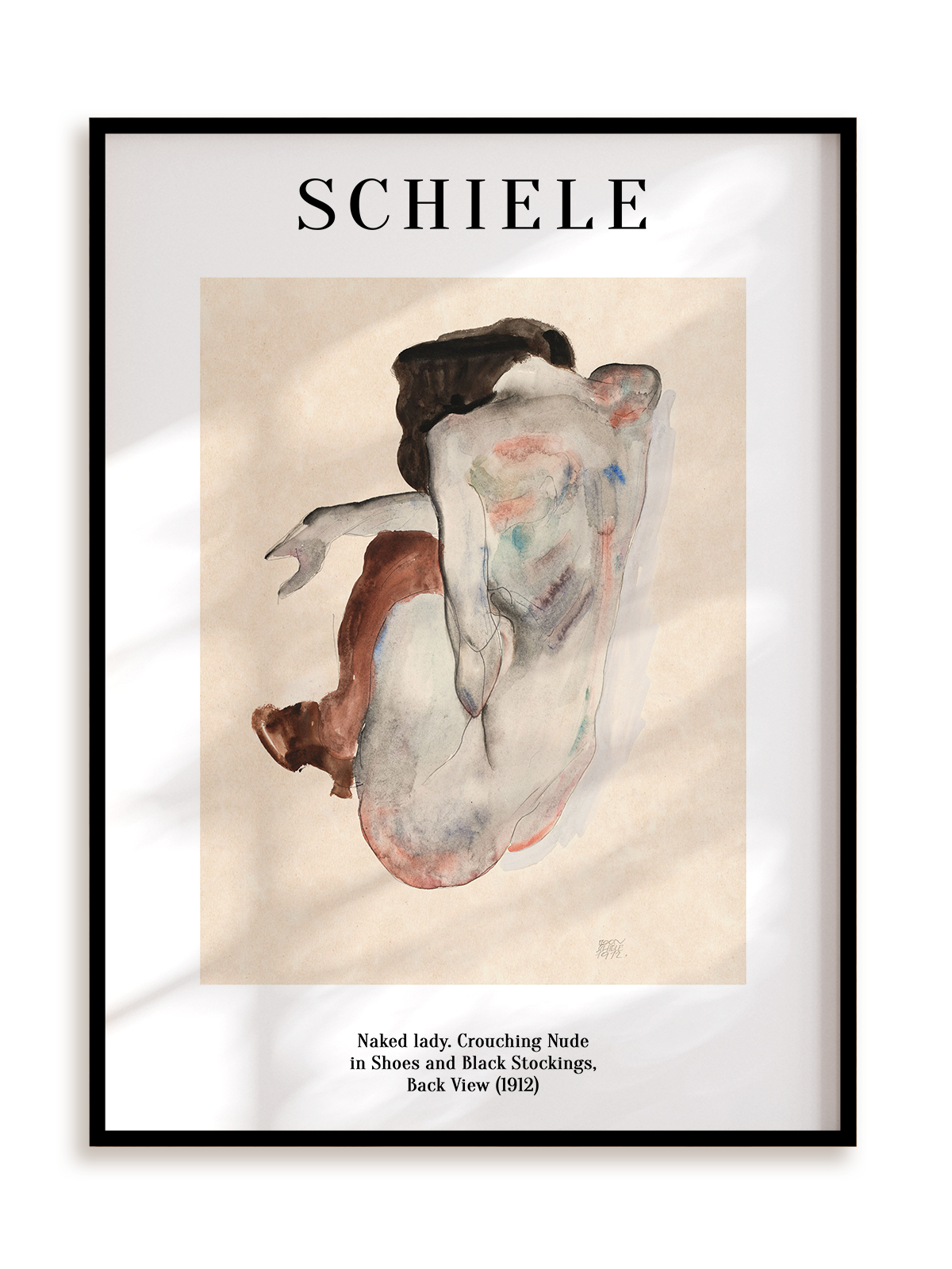 Plakat Egon Schiele - Naked lady (1912) w ramie aluminiowej
