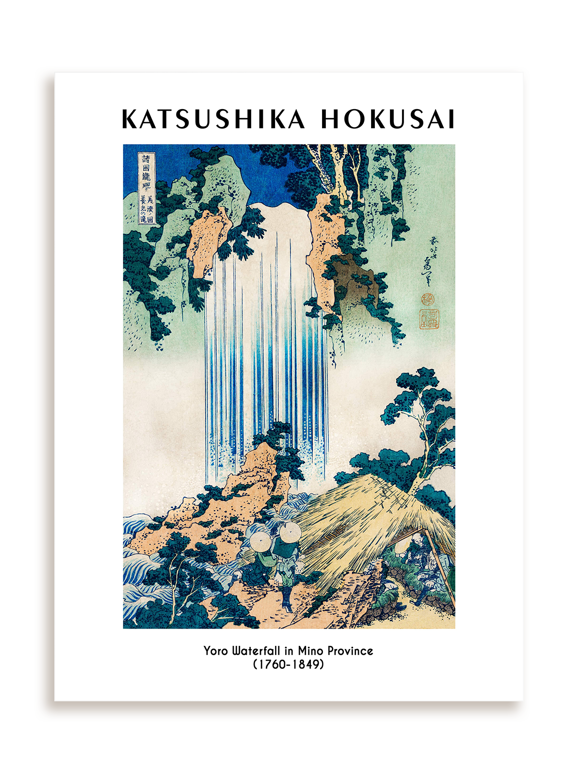 Plakat Katsushika Hokusai - Yoro Waterfall in Mino Province (1760-1849) bez ramy