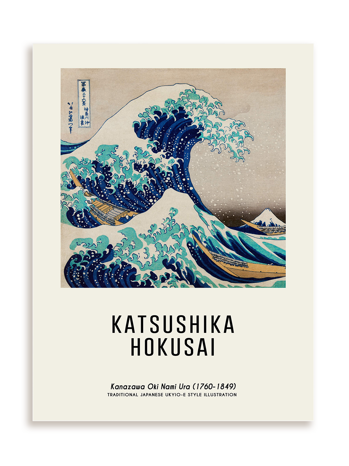 Plakat Katsushika Hokusai - Kanagawa Oki Nami Ura (1760-1849) bez ramy